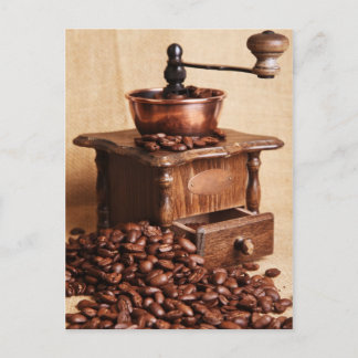 Kaffeebohnen Kaffeemühle Briefkaart