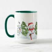 Kaffeepott mit süssen Schneemännchen Mok (Links)