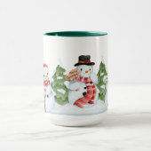 Kaffeepott mit süssen Schneemännchen Mok (Midden)