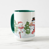 Kaffeepott mit süssen Schneemännchen Mok (Voorkant links)