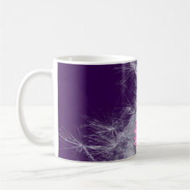 Kaffeetasse Blumen und Distelsamen, lila Koffiemok