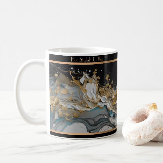 Kaffeetasse im Marmor Look Koffiemok (Met donut)