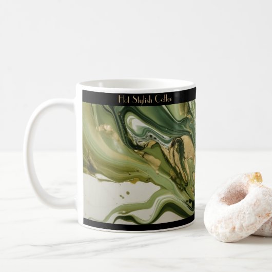 Kaffeetasse im Marmor Look Koffiemok (Met donut)