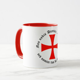 Kaffeetasse mit Templerkreuz und Templermotto Mok