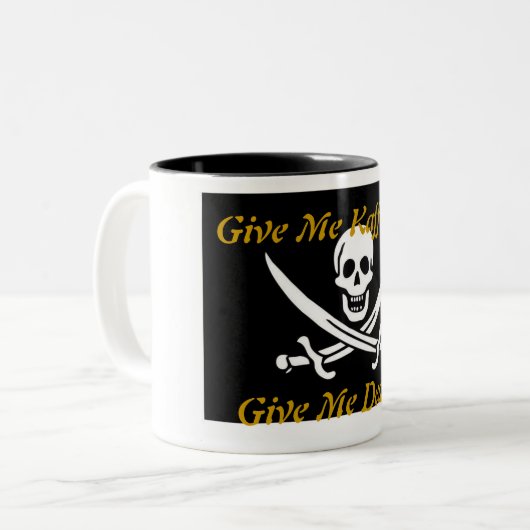 Kaffeine Pirate Tweekleurige Koffiemok (Voorkant links)