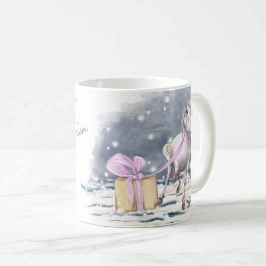 Kaffetasse Weihnachts-Pferdebild Koffiemok (Voorkant rechts)