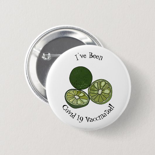 Kaffir limoen cartoon illustratie ronde button 5,7 cm (Voorkant /achterkant)