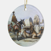 Kafila met een Camel Bearing a Hodesh, illustratie Keramisch Ornament (Links)