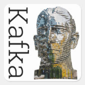 Kafka Head Square Sticker (Voorkant)