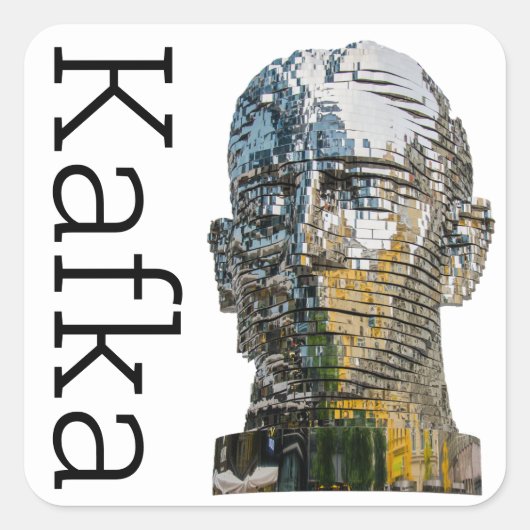 Kafka Head Square Sticker (Voorkant)