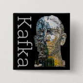 Kafka Head Vierkante Button 5,1 Cm (Voorkant)