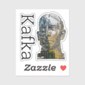 Kafka Hoofd Vierkante Sticker (Vel)