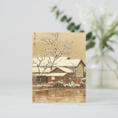 Kaga in Sneeuwoosterse japanse winteromgeving Briefkaart (Staand voorkant)