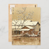 Kaga in Sneeuwoosterse japanse winteromgeving Briefkaart (Voorkant / Achterkant)