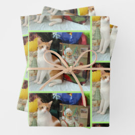 Kagan's kerstcadeautjes - Kat / Keuten Inpakpapier Vel