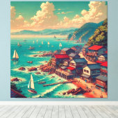 (Kagayaku Umibe) - Schijnende kust Canvas Afdruk (Insitu (Houten vloer))