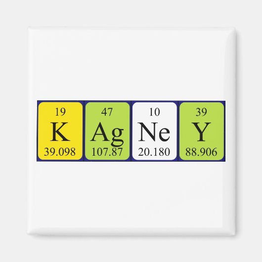 Kagney periodiek table name magnet (Voorkant)