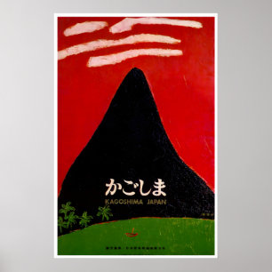 Kagoshima Berg Kunst Japan Reisposter Poster