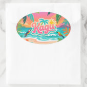 Kagu Tropical Ovale Sticker (Tas)