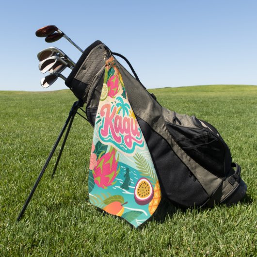 Kagu Tropical Tutti Frutti Golfhanddoek (Groen)