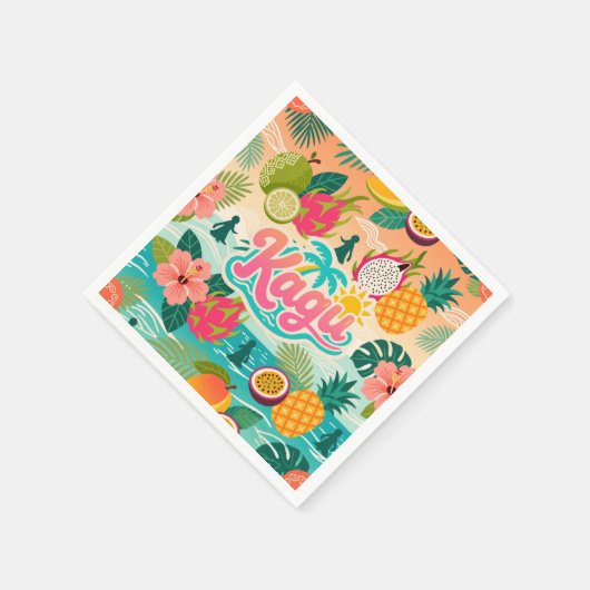 Kagu Tropical Tutti Frutti Servet (Hoek)