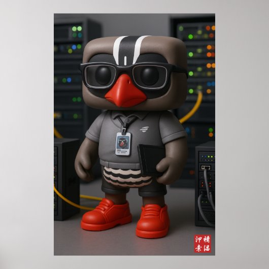 Kagu werkt in het datacenter poster (Voorkant)
