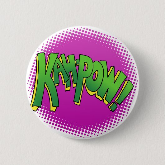 Kah Pow Comic Book Text Ronde Button 5,7 Cm (Voorkant)