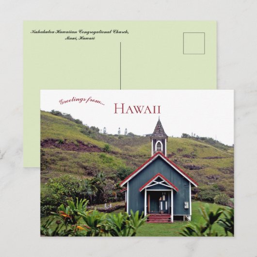 Kahakuloa Hawaiian Congregational Church Hawaii Briefkaart (Voorkant / Achterkant)