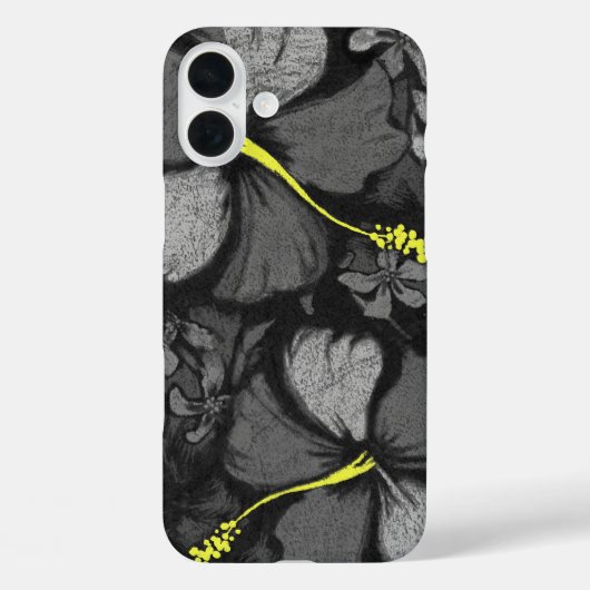 Kahala Hibiscus Hawaiian Lava Rock Black Case-Mate iPhone Case (Achterkant)