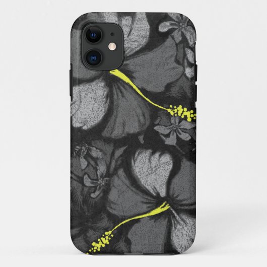 Kahala Hibiscus Hawaiian Lava Rock Illustratie Case-Mate iPhone Case (Achterkant)
