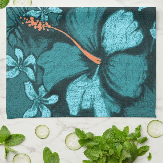 Kahala Hibiscus Hawaiian Tropical Kitchen Towel Theedoek (Gevouwen)