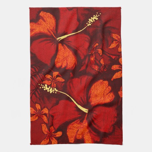 Kahala Hibiscus Hawaiian Tropical Kitchen Towel Theedoek (Verticaal)
