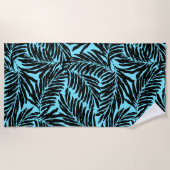 Kahanu Garden Hawaiian Palm Leaves - Aqua Strandlaken (Voorkant)
