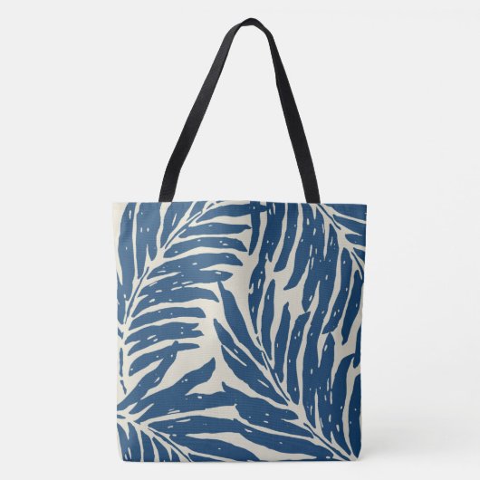 Kahanu Garden Hawaiian Palm Leaves Beach Tote Bag (Voorkant)