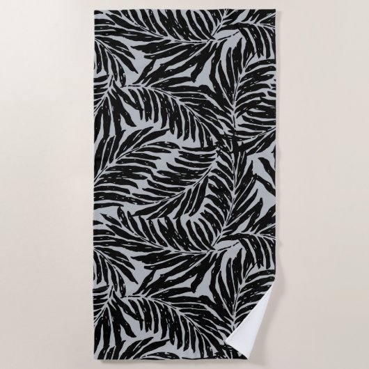 Kahanu Garden Hawaiian Palm Leaves - Silver Strandlaken (Voorkant)