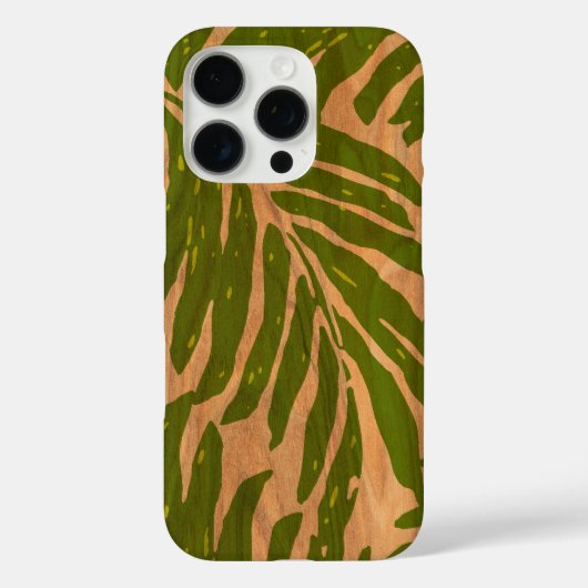 Kahanu Hawaiian Palm Faux Wood in Green Hoesje-Mat Case-Mate iPhone Case (Achterkant)