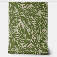 Kahanu Palms Hawaiian Faux Linnen Textuur- Olive