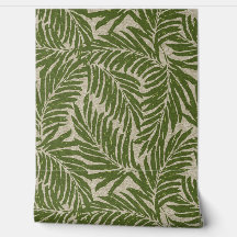 Kahanu Palms Hawaiian Faux Linnen Textuur- Olive