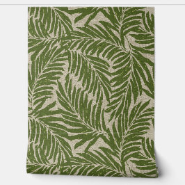 Kahanu Palms Hawaiian Faux Linnen Textuur- Olive Behang