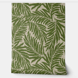 Kahanu Palms Hawaiian Faux Linnen Textuur- Olive Behang