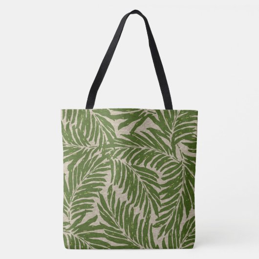 Kahanu Palms Hawaiian Linen Texture Beach Bag Tote Bag (Voorkant)