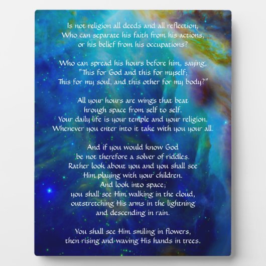 Kahlil Gibran over daden Fotoplaat (Voorkant)