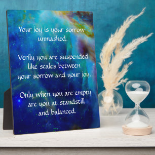 Kahlil Gibran over Joy en Sorrow Fotoplaat