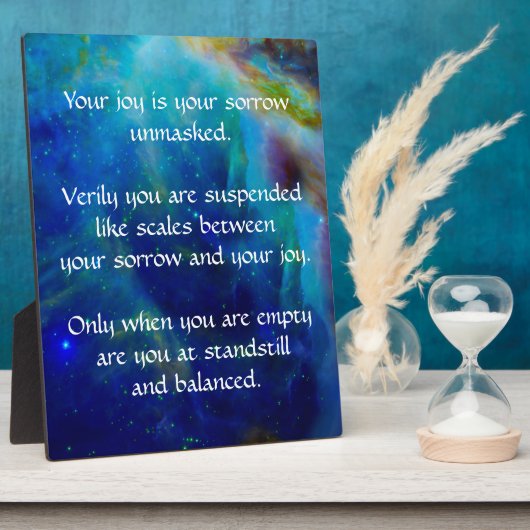 Kahlil Gibran over Joy en Sorrow Fotoplaat (Zijkant)