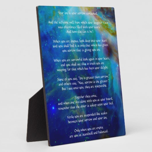 Kahlil Gibran over Joy en Sorrow Fotoplaat (Zijkant)