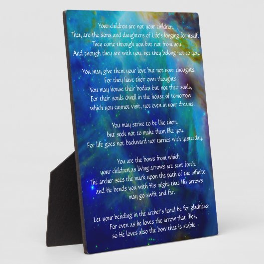 Kahlil Gibran over kinderen Fotoplaat (Zijkant)