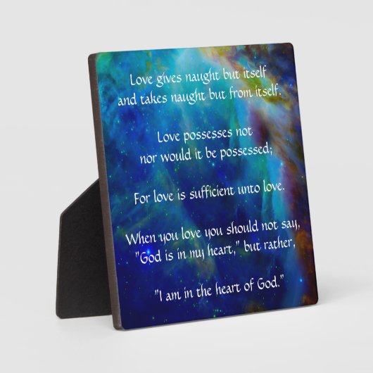 Kahlil Gibran over liefde Fotoplaat (Voorkant)