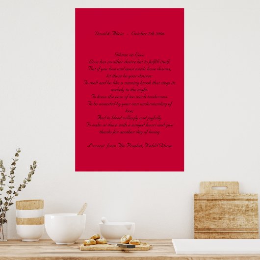 Kahlil Gibran over liefde Poster (Keuken)