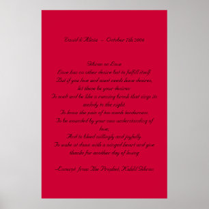 Kahlil Gibran over liefde Poster