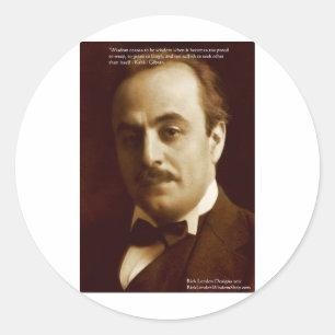 Kahlil Gibran "Wijsheid Trots" Citaat Cadeaus & Ka Ronde Sticker